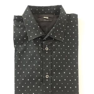 Diesel Mens Black Floral Print Star Button Shirt L